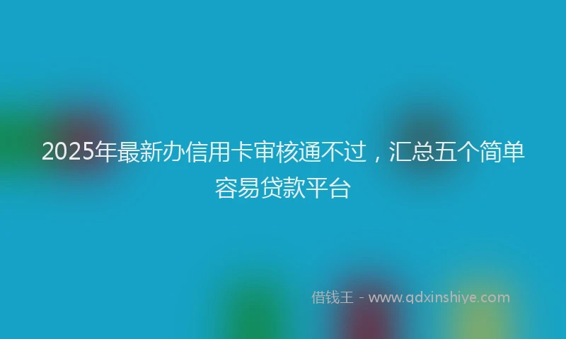 2025年最新办信用卡审核通不过，汇总五个简单容易贷款平台