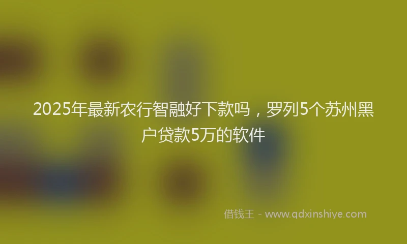 2025年最新农行智融好下款吗，罗列5个苏州黑户贷款5万的软件