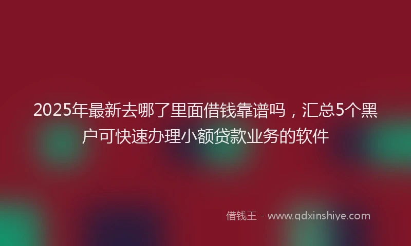 2025年最新去哪了里面借钱靠谱吗，汇总5个黑户可快速办理小额贷款业务的软件