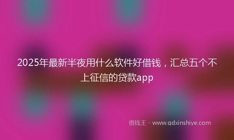 2025年最新半夜用什么软件好借钱，汇总五个不上征信的贷款app