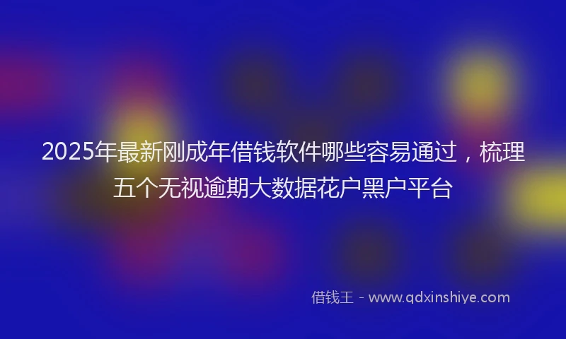 2025年最新刚成年借钱软件哪些容易通过，梳理五个无视逾期大数据花户黑户平台