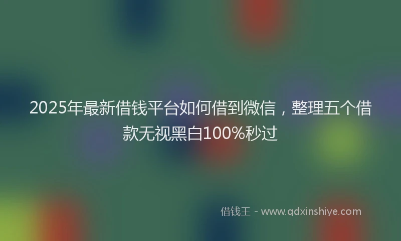 2025年最新借钱平台如何借到微信，整理五个借款无视黑白100%秒过
