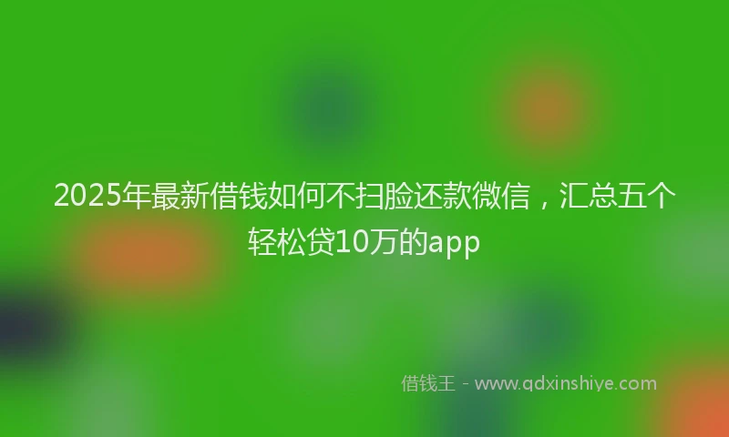 2025年最新借钱如何不扫脸还款微信，汇总五个轻松贷10万的app
