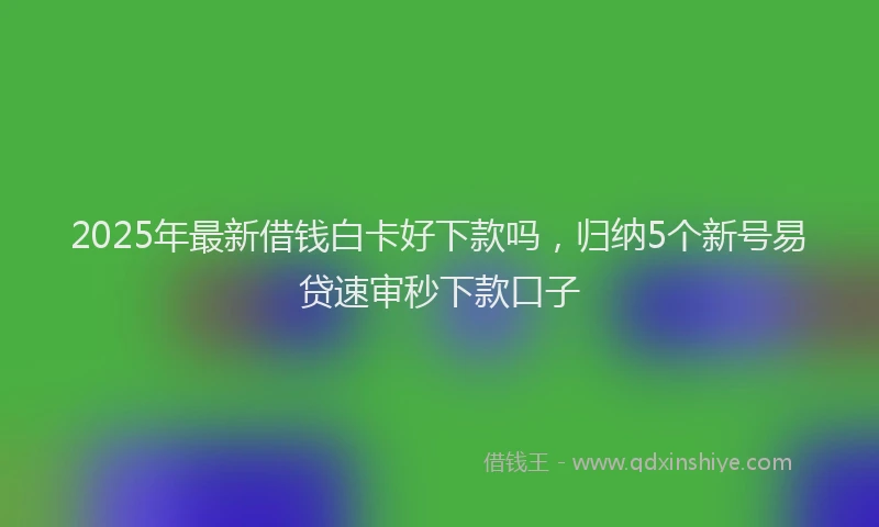 2025年最新借钱白卡好下款吗，归纳5个新号易贷速审秒下款口子