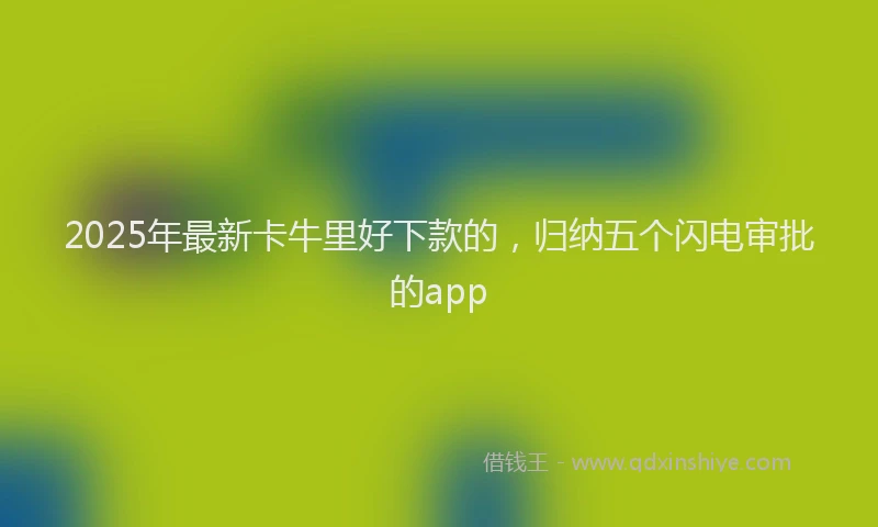 2025年最新卡牛里好下款的，归纳五个闪电审批的app