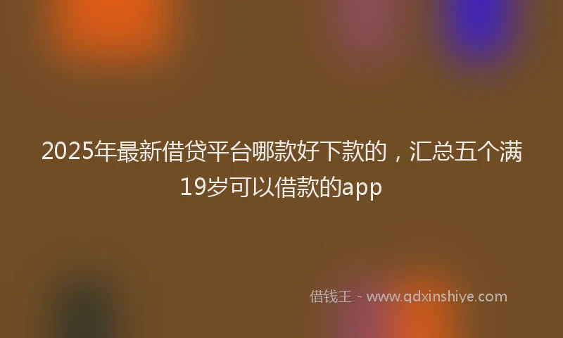 2025年最新借贷平台哪款好下款的，汇总五个满19岁可以借款的app