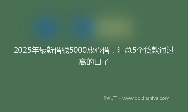 2025年最新借钱5000放心借，汇总5个贷款通过高的口子