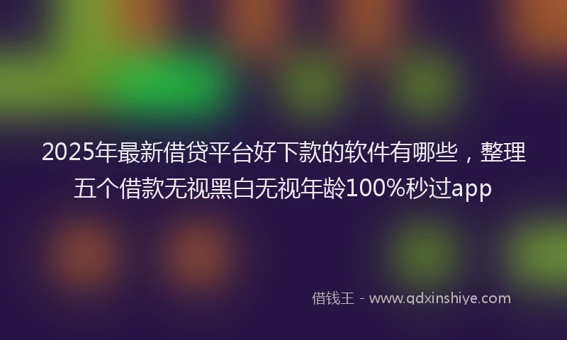 2025年最新借贷平台好下款的软件有哪些，整理五个借款无视黑白无视年龄100%秒过app