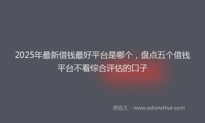 2025年最新借钱最好平台是哪个，盘点五个借钱平台不看综合评估的口子