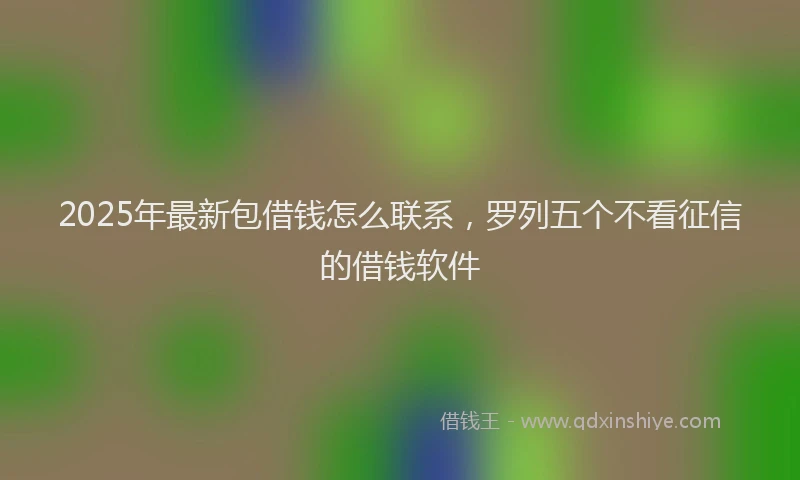2025年最新包借钱怎么联系，罗列五个不看征信的借钱软件
