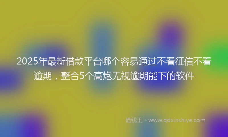 2025年最新借款平台哪个容易通过不看征信不看逾期，整合5个高炮无视逾期能下的软件