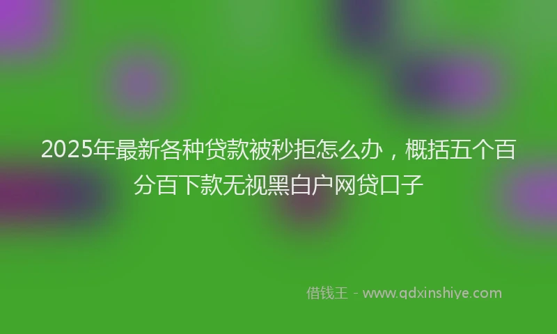 2025年最新各种贷款被秒拒怎么办，概括五个百分百下款无视黑白户网贷口子