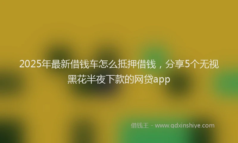 2025年最新借钱车怎么抵押借钱，分享5个无视黑花半夜下款的网贷app