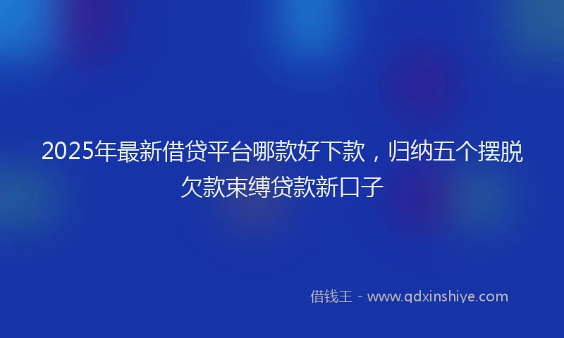 2025年最新借贷平台哪款好下款，归纳五个摆脱欠款束缚贷款新口子