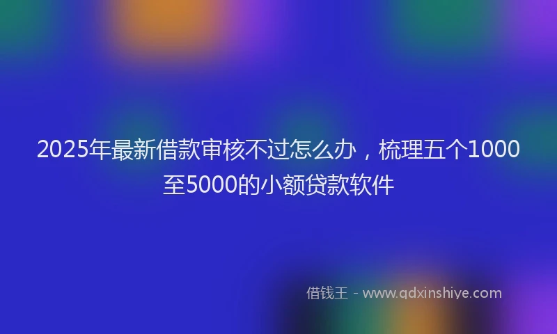 2025年最新借款审核不过怎么办，梳理五个1000至5000的小额贷款软件