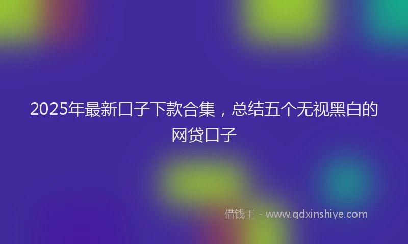 2025年最新口子下款合集，总结五个无视黑白的网贷口子