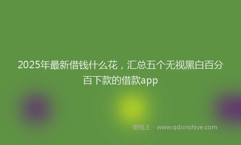 2025年最新借钱什么花，汇总五个无视黑白百分百下款的借款app