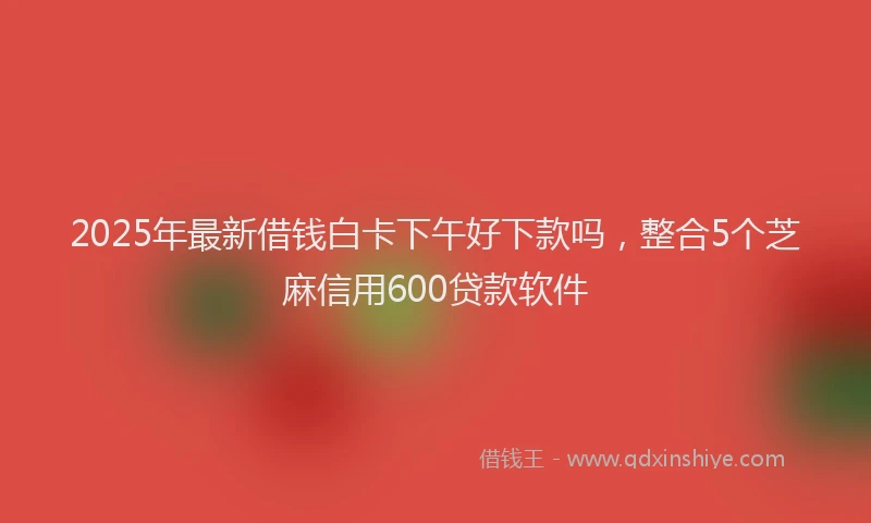 2025年最新借钱白卡下午好下款吗，整合5个芝麻信用600贷款软件