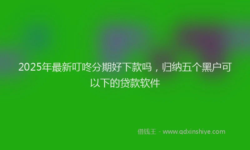 2025年最新叮咚分期好下款吗，归纳五个黑户可以下的贷款软件