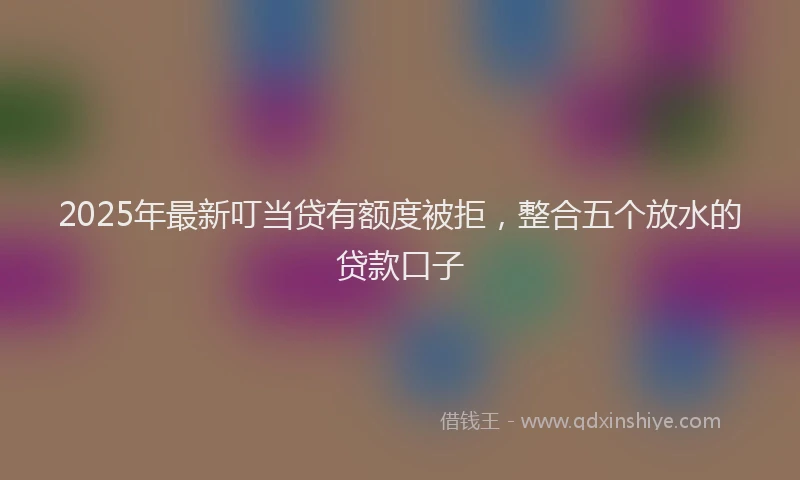 2025年最新叮当贷有额度被拒，整合五个放水的贷款口子