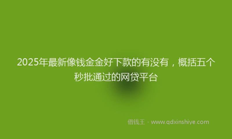 2025年最新像钱金金好下款的有没有，概括五个秒批通过的网贷平台