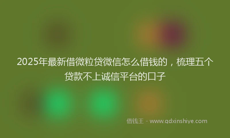 2025年最新借微粒贷微信怎么借钱的，梳理五个贷款不上诚信平台的口子