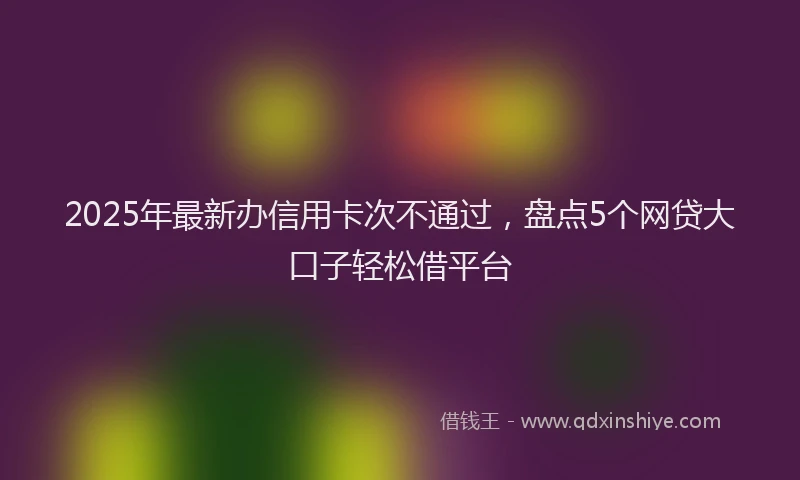 2025年最新办信用卡次不通过，盘点5个网贷大口子轻松借平台