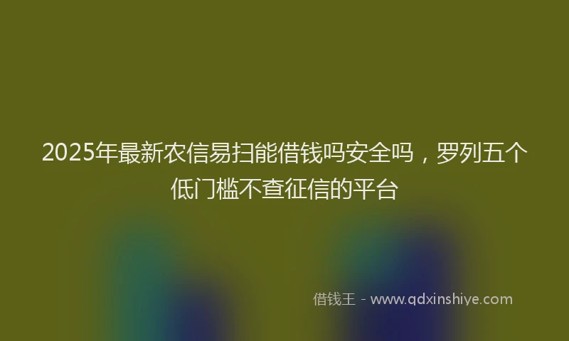 2025年最新农信易扫能借钱吗安全吗，罗列五个低门槛不查征信的平台
