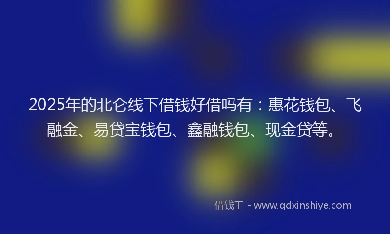 2025年的北仑线下借钱好借吗有：惠花钱包、飞融金、易贷宝钱包、鑫融钱包、现金贷等。
