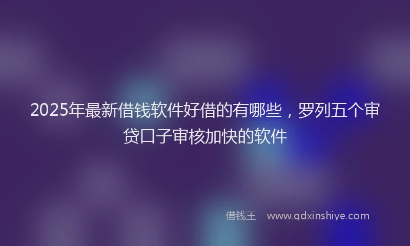 2025年最新借钱软件好借的有哪些，罗列五个审贷口子审核加快的软件