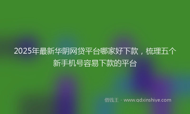 2025年最新华阴网贷平台哪家好下款，梳理五个新手机号容易下款的平台