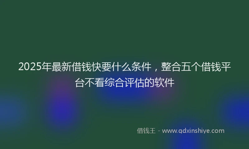 2025年最新借钱快要什么条件，整合五个借钱平台不看综合评估的软件