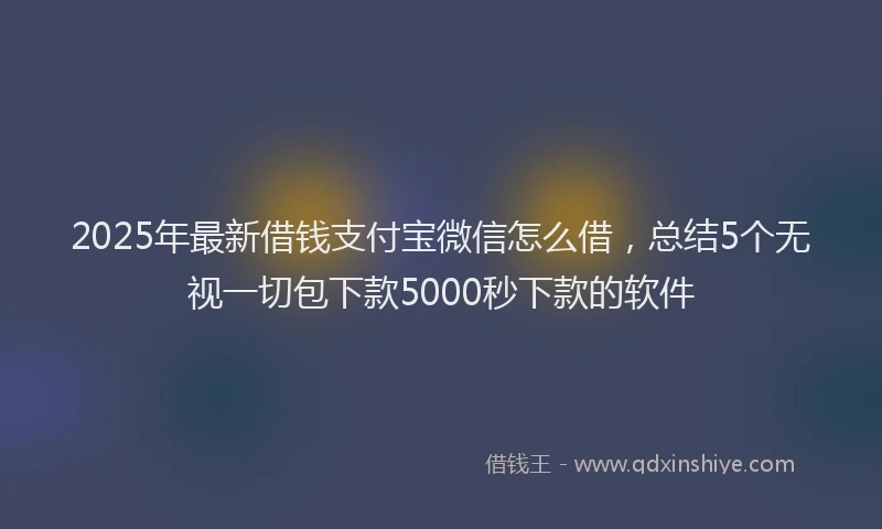 2025年最新借钱支付宝微信怎么借，总结5个无视一切包下款5000秒下款的软件