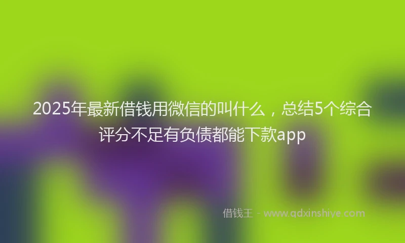2025年最新借钱用微信的叫什么，总结5个综合评分不足有负债都能下款app
