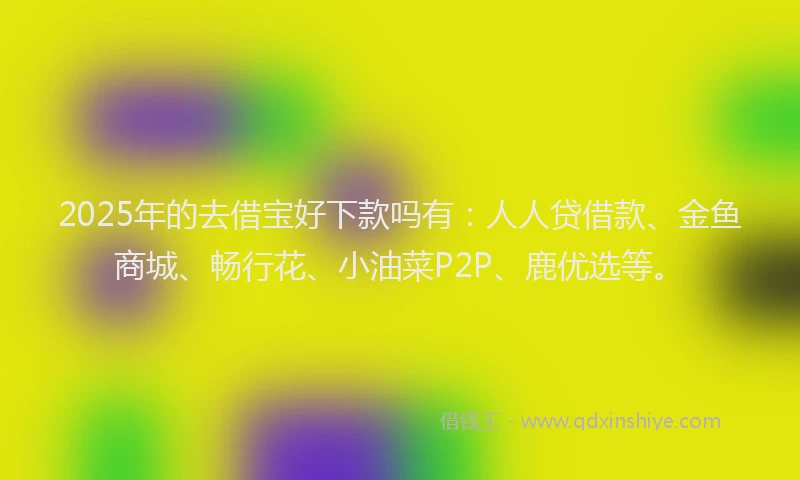 2025年的去借宝好下款吗有：人人贷借款、金鱼商城、畅行花、小油菜P2P、鹿优选等。