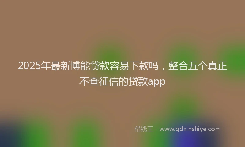 2025年最新博能贷款容易下款吗，整合五个真正不查征信的贷款app