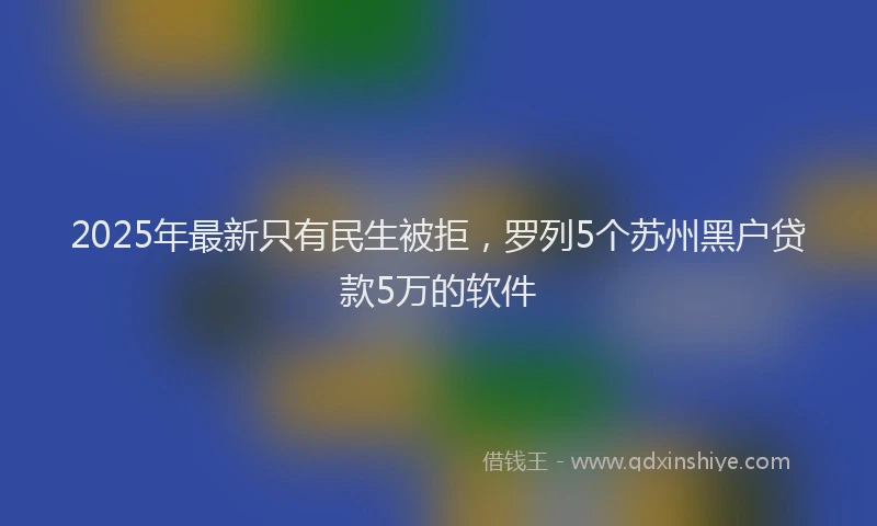 2025年最新只有民生被拒，罗列5个苏州黑户贷款5万的软件