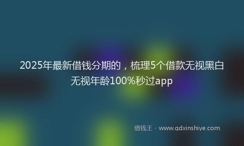 2025年最新借钱分期的，梳理5个借款无视黑白无视年龄100%秒过app