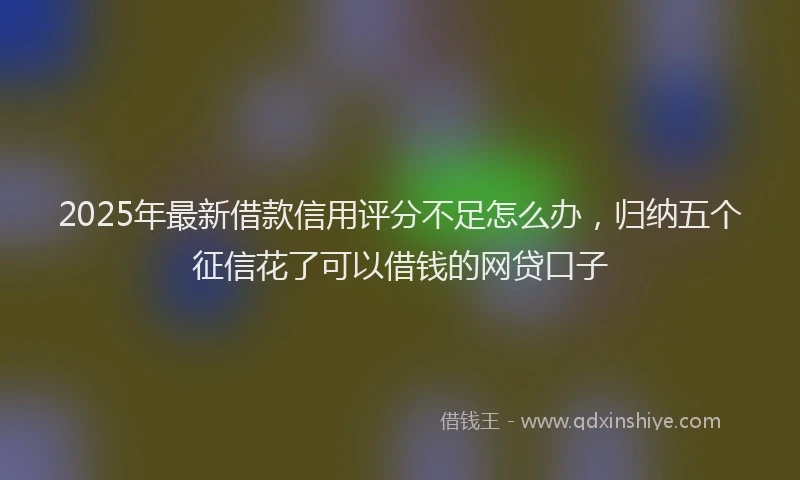 2025年最新借款信用评分不足怎么办，归纳五个征信花了可以借钱的网贷口子