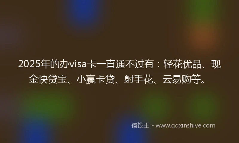 2025年的办visa卡一直通不过有：轻花优品、现金快贷宝、小赢卡贷、射手花、云易购等。