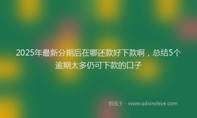 2025年最新分期后在哪还款好下款啊，总结5个逾期太多仍可下款的口子