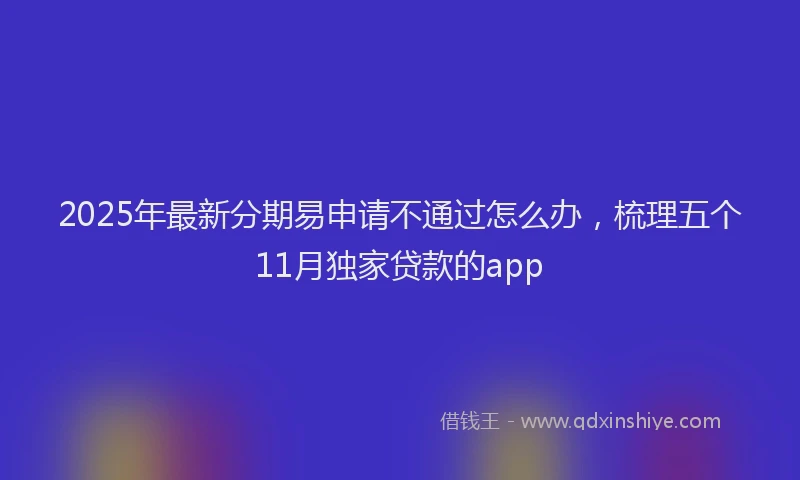 2025年最新分期易申请不通过怎么办，梳理五个11月独家贷款的app