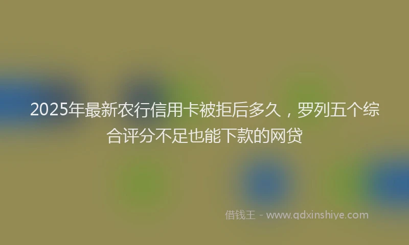 2025年最新农行信用卡被拒后多久，罗列五个综合评分不足也能下款的网贷