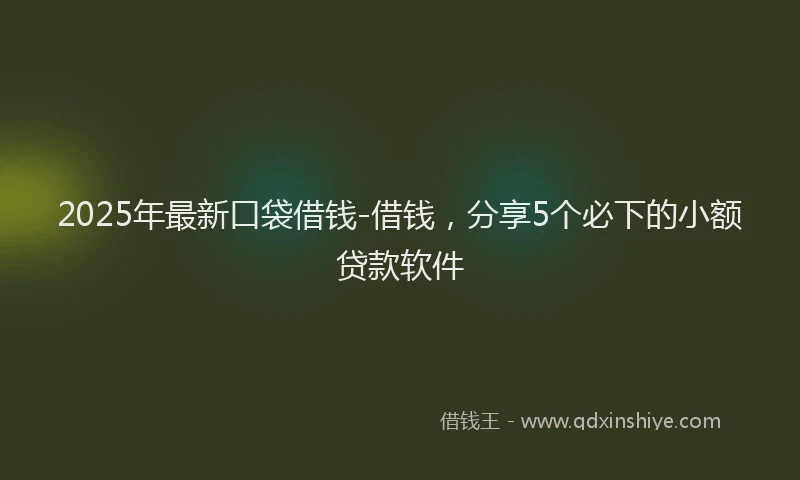 2025年最新口袋借钱-借钱，分享5个必下的小额贷款软件