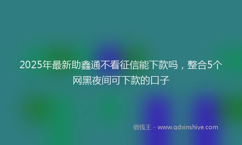 2025年最新助鑫通不看征信能下款吗，整合5个网黑夜间可下款的口子
