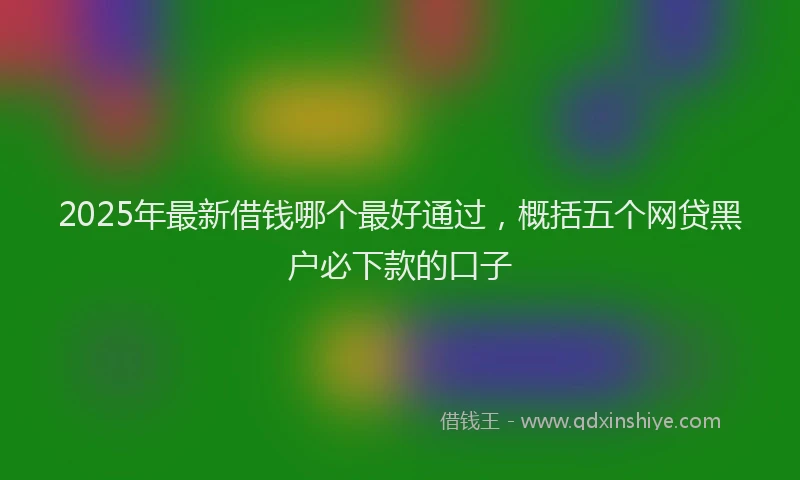 2025年最新借钱哪个最好通过，概括五个网贷黑户必下款的口子