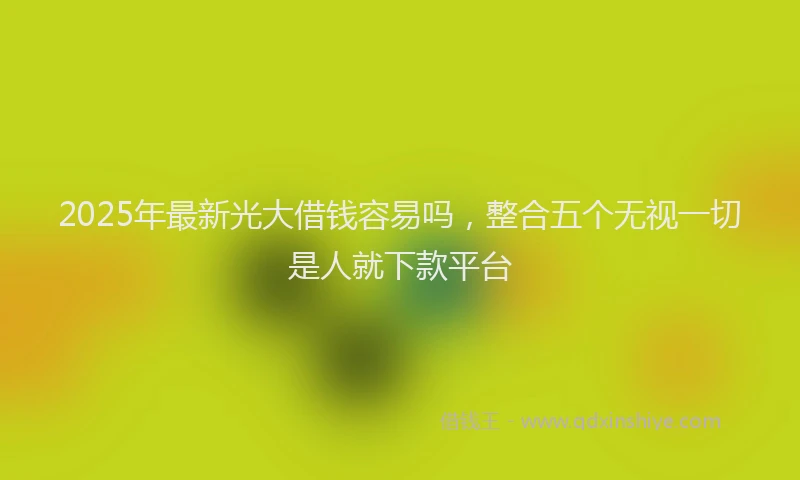 2025年最新光大借钱容易吗，整合五个无视一切是人就下款平台