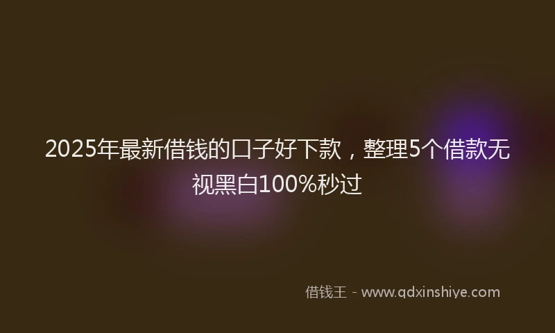 2025年最新借钱的口子好下款，整理5个借款无视黑白100%秒过