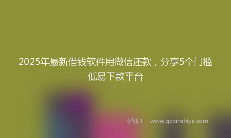 2025年最新借钱软件用微信还款，分享5个门槛低易下款平台