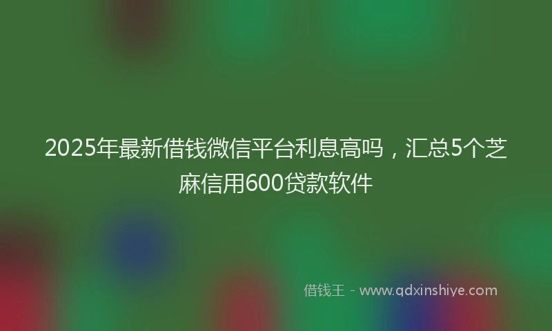2025年最新借钱微信平台利息高吗，汇总5个芝麻信用600贷款软件